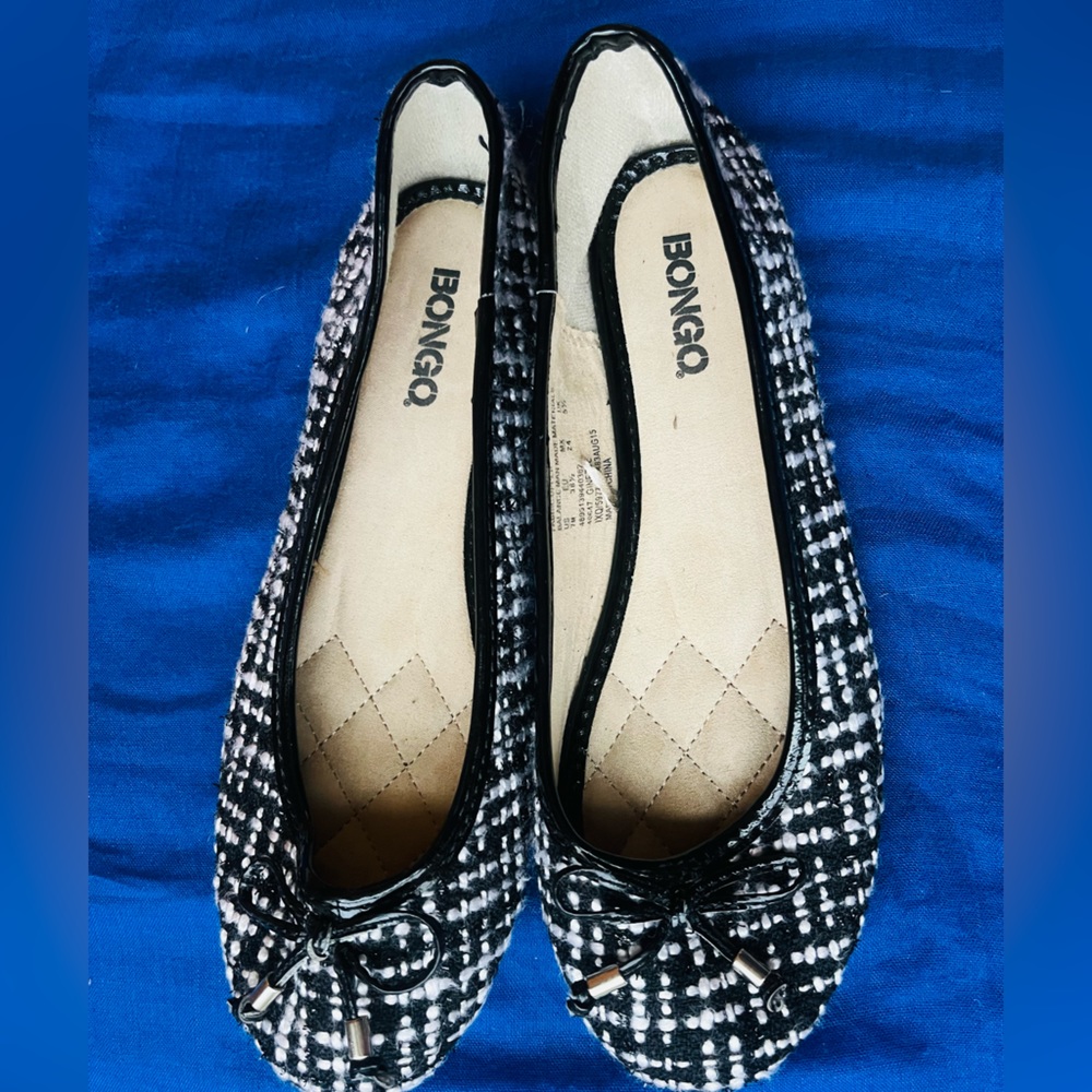 Y2K Preppy Tweed Flats by Bongo new condition